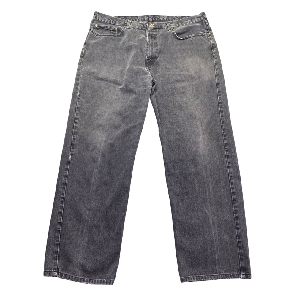 Polo Ralph Lauren Easy Fit Jeans Men Sz 42 Faded Black Denim 6549YA12056 Damaged